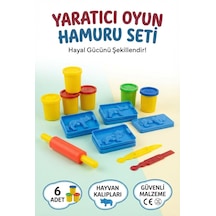 3d Orman Hayvanları 6 Renk Oyun Hamuru Ve Hayvan Kalıpları 21 Parça Eğitici Oyuncak Çok Renkli