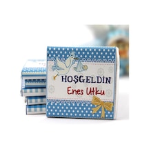 Dark Brown Hoşgeldin Bebek Çikolatası İsim Yazılabilen Hediye Çikolata EBK16 150 Adet