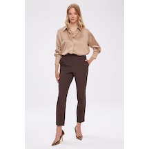 Faik Sönmez Arka Kemeri Lastikli Slim Fit Pantolon W27pnt001 Bw27pnt00130 Kahve