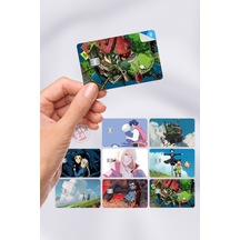 Yürüyen Şato Howl's Moving Castle Kart Kaplama Sticker 8 Adet Çok Renkli