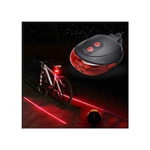 7 Fonksiyonlu Güvenlik Şeritli Bisiklet Lazer Led Stop Lambası Kırmızı - 35577668 Kırmızı
