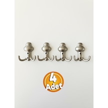 Saten Metal Sarıklı Askı Portmanto Vestiyer Duvar Askısı Dolap Askılığı Saten Renk 4 Adet