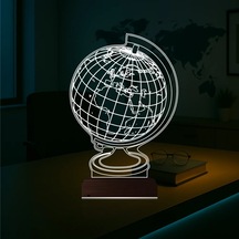 Luvivia Dünya Ofis Hediye 3d Lamba - Masa Gece Lambası Şeffaf