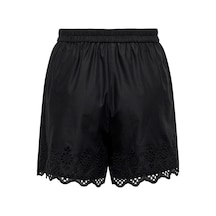 Only Onllou Lıfe Emb Loose Shorts Wvn Siyah Renkli