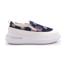 Dgn 057 Kadın Lastikli Sneaker Ayakkabi Mavi Kot