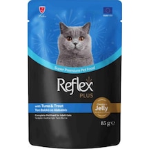Reflex Plus Jöle İçinde Parça Ton Balıklı Ve Alabalıklı Yetişkin Kedi Konservesi 85 Gr