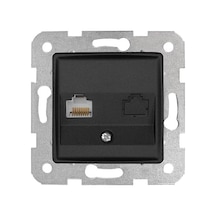 Linnera Life Gece Siyahı Tekli Data Cat5e Mekanizma Ve Kapak