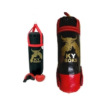 Yk Store Büyük Boy Çocuk Boks Kum Torbası Ve Eldiveni Seti 60 CM Çok Renkli