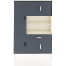 Arges Dolap 10 Raflı Tek Çekmeceli 6 Kapaklı 132x30x195 Aytaşı-antrasit/antrasit Antrasıt/antrasıt