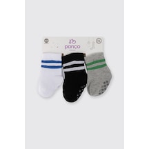 Panço Erkek Bebek 3'lü Soket Çorap 2522bb11005 renkli