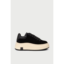 Deery Kadın Hakiki Süet Siyah Sneaker - 25361zsyhc01 Siyah