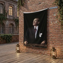 İstikbal Göklerdedir Atatürk Portresi Poster Bayrak Raşel Kumaş 100x150 Cm Ata10 Diğer