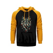 Turkuaz Mozaik Bozkurt Sarı Renk Reglan Kol Sweatshirt / Hoodie