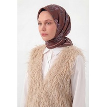 Silk Home Viskon Velora Eşarp Dört Mevsim Barok Floral Desen Açık Kahve 90x90 Çok Renkli 12315145