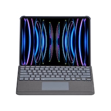Apple T5509d İpad Pro 12.9 2022 Kılıf Palermo Ledli Klavyeli Standlı Tablet Kılıfı - Siyah Diğer