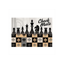 Checkmate Satranç Posteri Tasarım Ahşap Tablo