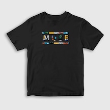 Presmono Unisex Çocuk Logo V2 Muse T-shirt Siyah