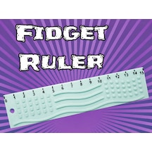3d Baskı Dokunsal Fidget Cetveli - Kabartmalı Stres Ve Odaklanma Oyuncağı - Mint