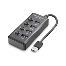 Usb 3.0 Hub Anahtarlı 4 Port 5 Gbps - Siyah Hdx7048