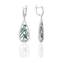Oya Silver Sallantılı Damla Form Zirkon Taşlı Mineli Yusufçuk Gümüş Küpe 4.9x1.6 Cm Oysy280 Oya Silver Sallantılı Damla Form Zirkon Taşlı Mineli Yusufçuk Gümüş Küpe 4.9x1.6 Cm Oysy280