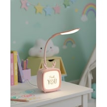 Kablosuz Led Masa Ve Gece Lambası Dekoratif Şarjlı Tasarım Pembe