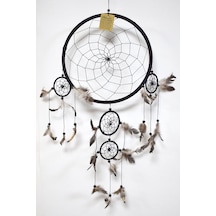 Rüya Kapanı, 27 Cm, Siyah, Düş Kapanı, Dream Catcher Diğer