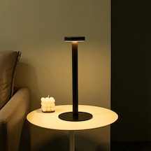 Forlife Dokunmatik Şarjlı Dekoratif Halter Led Masa Lambası Siyah