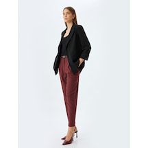 Koton Havuç Kesim Kumaş Pantolon Cepli Kemerli Bordo 5wak40133uw Bordo