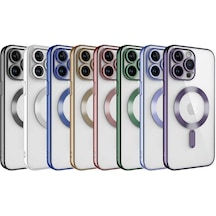 Zeyline Apple Uyumlu iPhone 14 Pro Max Kamera Korumalı Magsafe Wireless Şarj Özellikli Zore Demre Kapak-lila