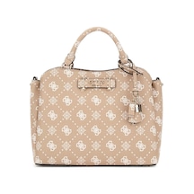 Guess Kadın Kilit Aksesuarlı Monogram Desenli El Çantası - Bej Bej