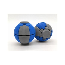 Alvera Press Küresi 3d Baskı Dönüşen Mekanik Fidget Stres Oyuncağı-gri-mavi