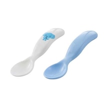 Mamajoo Ergonomik Beslenme Kaşık Seti Mavi & Fil, 6 Ay+ İkili