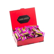Sevdiklerinize Özel Kırmızı Ahşap Hediye Kutusunda 24 Adet Hobby Mini Canım Annem Yazılı