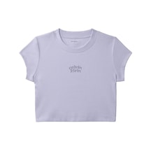 Calvin Klein Ss Seasonal Logo Bab, Vbk Mor Kadın T-shirt