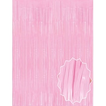 Soft Pembe Püsküllü Kapı Perdesi - Parti, Baby Shower, Cinsiyet Partisi 1x2 M Çok Renkli