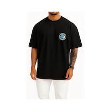 Bahriyeli Collection Oversize Tcg Burgazada F513 Cep Tasarımlı Unisex T-shirt Siyah