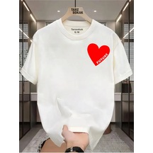 Tarzsokak Unisex Future Kalp T-shirt Beyaz