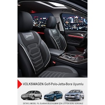 Titanyum Serisi Lüks Keten Üniversal Oto Koltuk Kılıfı Volkswagen Bora-golf-jetta-polo Uyumlu Beyaz