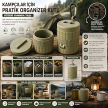 Çok Amaçlı Dekoratif Organizer Kutu Kapaklı Düzenleyici Saklama Kutusu Yeşil