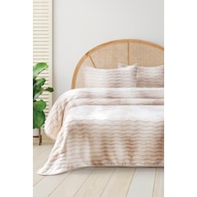 Dream Pelüş Çift Kişilik Yatak Örtüsü Bej Bej