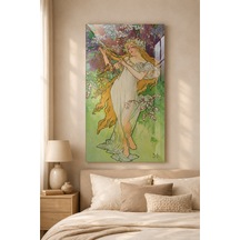 İlkbahar Temalı Art Nouveau Kadın Figürlü Dekoratif Tablo