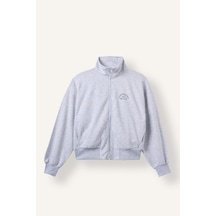 Defacto Relax Fıt Yarım Balıkçı Yaka Baskılı Kalın Sweatshirt Kumaşı Hırka I0987ax26augr93 Gri-gr93
