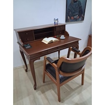 Çalışma Masa 90660 Klasik Takım Dilimli Sandaly Lüks Klasik Ceviz Renk Model Kahverengi
