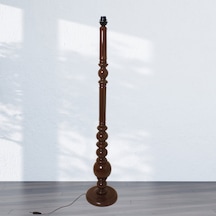 Klasik Vintage Ahşap Lambader Ayak Koyu Kahve Meşe Rengi 140cm La55786 Diğer