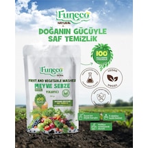 Funeco Natural Meyve & Sebze Yıkayıcı 350g 100 Kullanımlık - Bitki Ve Mineral Bazlı Temizleyici Toz Kahverengi