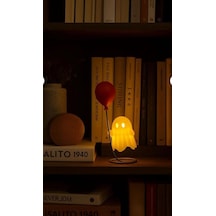Sevimli Balonlu Hayalet Figürü, 10x11 Cm, Beyaz, Pilli Led Mumlu, Masa Üstü Dekoratif Aksesuar Diğer
