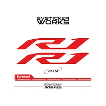 Yamaha R1 Uyumlu Yazı Sticker Yüksek Kalite Özel Kesim Folyo 2'li Set Kırmızı