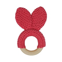 Organik Amigurumi Mercan Mini Bunny Diş Kaşıyıcı Mercan Kırmızı