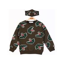 Toontoy Kids Toontoy Erkek Çocuk Dinazor Baskılı Sweatshirt Haki