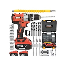 Mager XR 58 V 5 Ah Darbeli Şarjlı Yedek Akülü Vidalama Matkap Turuncu + 30 Parça Set